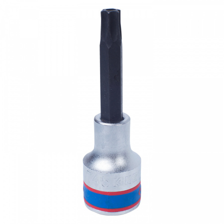 KING TONY Насадка (бита) торцевая 1/2", TORX, T45, L = 80 мм, с отверстием