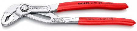 Knipex COBRA Клещи переставные, зев 50 мм, длина 250 мм, хром, обливные ручки, SB