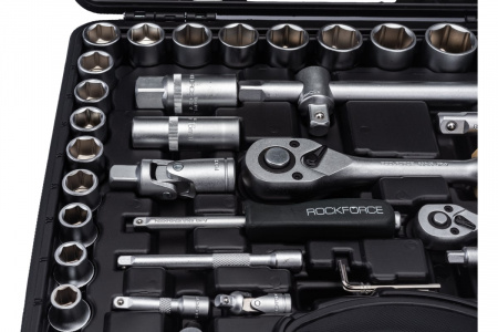 ROCKFORCE Набор торцевых головок и вставок RF-4941-5: 1/2" & 1/4" DR 6-гранных 94 пр.