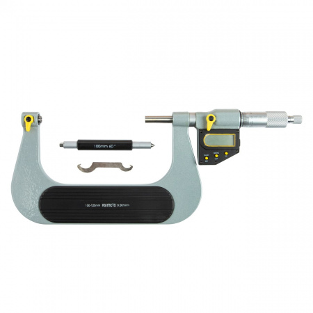 ASIMETO Микрометр для измерения резьбы в наборе со сменными губками цифровой IP65 0,001мм, 100-125мм
