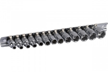 FORCE Набор головок 1/4" 4-14 мм 6-гранных 13 пр. на держателе