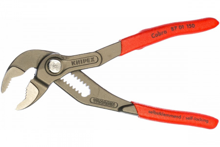Knipex COBRA Клещи переставные, зев 32 мм, длина 150 мм, фосфатированные, обливные ручки