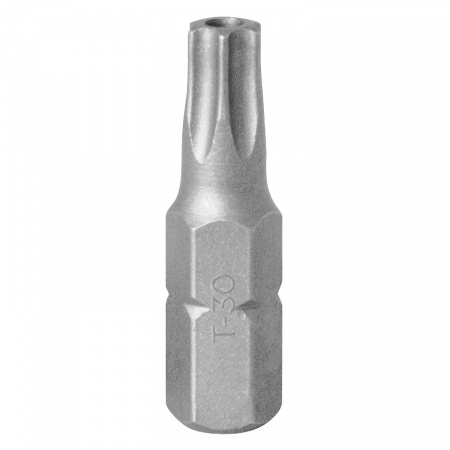 KING TONY Вставка (бита) торцевая 1/4", TORX, T30, L = 25, с отверстием