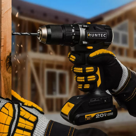 RUNTEC PRO Дрель-шуруповерт ударная аккумуляторная 13 мм, 20 В, 55 Нм, 1950 об/мин, 2*2 Ач