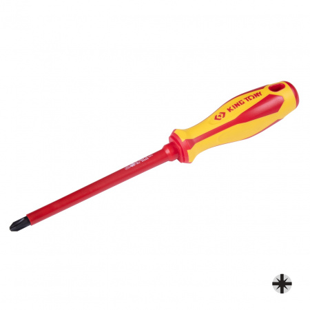 KING TONY Отвертка крестовая Pozidriv, PZ3, 150 мм, диэлектрическая