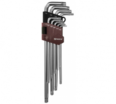 Thorvik Набор ключей торцевых T-TORX® удлиненных с центрированным штифтом, Т10H-T50H, 9 предметов