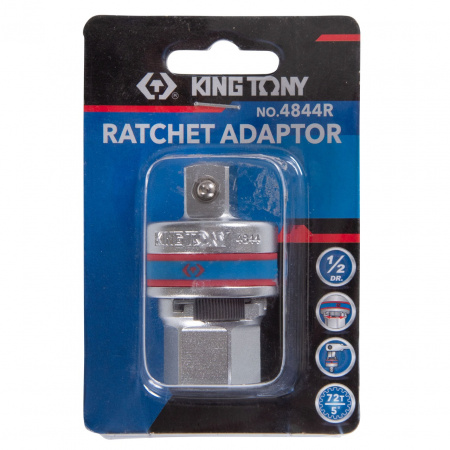 KING TONY Адаптер 1/2">1/2", трещоточный, 72 зубца