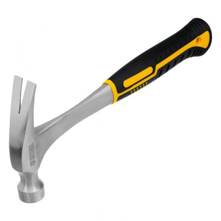 Denzel Молоток-гвоздодер 350 г, цельнометаллический, двухкомпонентная рукоятка