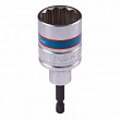 KING TONY Головка для шуруповерта двенадцатигранная 1/4", 22 мм, L = 80 мм 