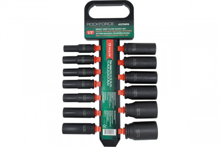 ROCKFORCE Набор головок ударных глубоких, 13 пр., 1/2", 6 гр. (размеры 10-32 мм) на пласт. держателе