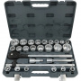 GARWIN PRO Набор торцевых головок 3/4", дюймовые 3/4"-2", метрические 19-50 мм, 27 предметов