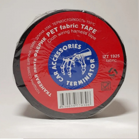 Изолента Terminator тканевая ХБ 19 мм х 25 м черная (фабрик)