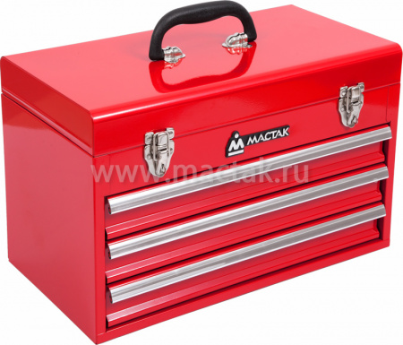 МАСТАК Ящик инструментальный, 3 полки, красный 511-03380R