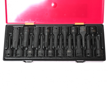 JTC Набор головок торцевых 1/2" TORX, HEX ударных в кейсе 19 шт.