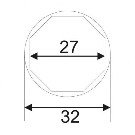 JTC Головка для датчика КПП 1/2"х27 мм 8-ми гранная 