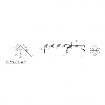 Thorvik Головка торцевая глубокая 1/2"DR, 32 мм, длина 78 мм