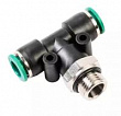 GARWIN Фитинг цанговый Т-тройник М1/2" 10 мм, с уплотнением, пластм. корпус