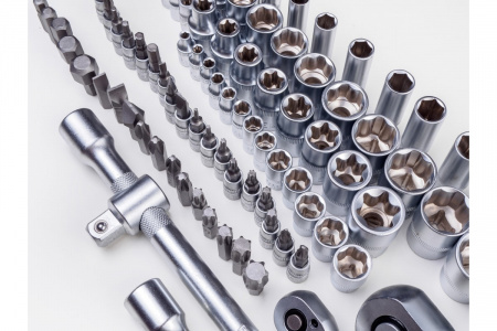 СЕРВИС КЛЮЧ Набор инструментов 1/2" и 1/4", головки, трещотки, воротки, 108 предметов