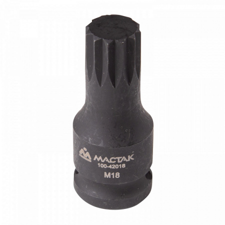 МАСТАК Торцевая насадка 1/2", SPLINE, M18 для болта задней ступицы VAG