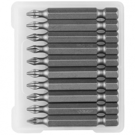 ЗУБР Кованые биты, хвостовик Е1/4″, PH1, 50 мм, 10 шт
