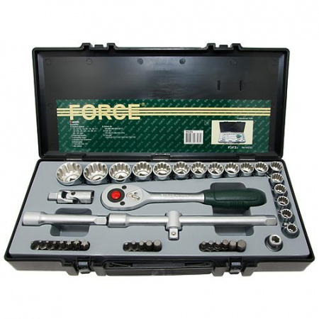 FORCE Набор инструмента 42 пр. 1/2" Spline 10-32 мм., вставки в кейсе