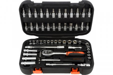 АВТОДЕЛО Набор головок торцевых 57 пр. 1/4"DR 