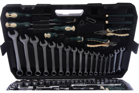ROCKFORCE Набор инструмента 1/2"&1/4"&3/8"DR с 6-гранными головками, 180 пр., кейс