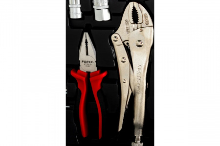 FORCE Набор инструмента 1/4"&3/8"&1/2" 12-гран. головки 4-32 мм, E4-E20, 142 пр