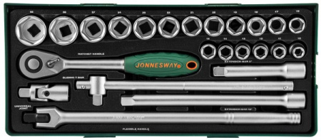 JONNESWAY Набор головок торцевых 1/2"DR в ложементе, 10-32 мм, 24 предмета