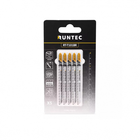 RUNTEC Пилки для лобзика по дереву T 101 BR, HCS, 5 шт