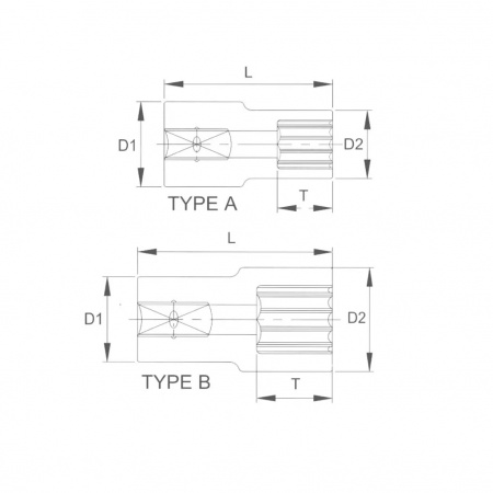 Licota Головка торцевая spline 1/2", 21 мм, длина 38 мм