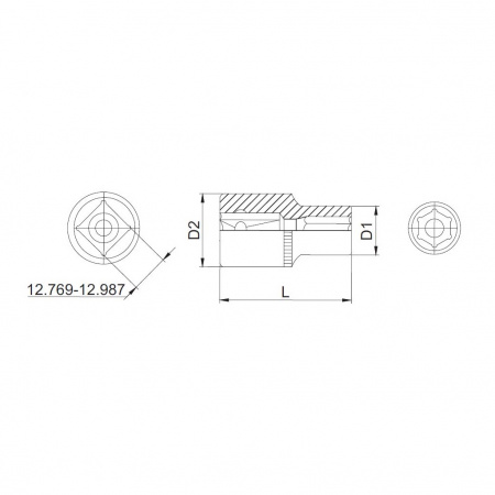 Thorvik Головка торцевая 1/2" DR, 6 граней, 28 мм, длина 42 мм