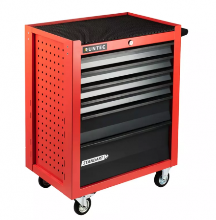 RUNTEC Тележка инструментальная 6 полочная Standart красная