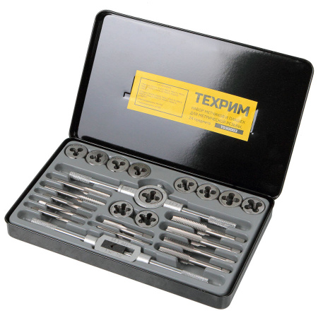 ТЕХРИМ Набор метчиков и плашек М5 - 12, 24 предмета, метрическая резьба