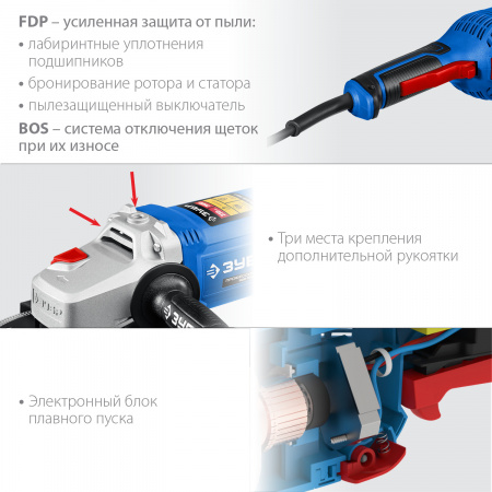 ЗУБР Профессионал, УШМ-П230-2600 п, 230 мм, 2600 Вт