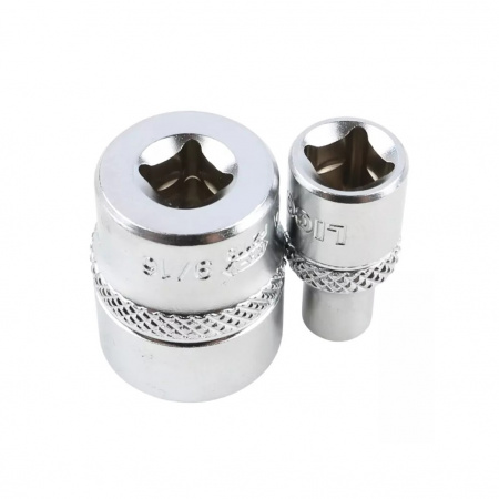 Licota Набор торцевых головок 1/4", 12-ти гранных, 3/16"-9/16", 10 пр. на линейке