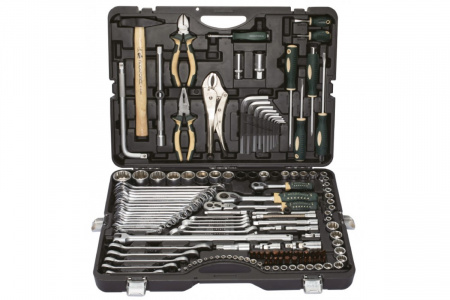 ROCKFORCE Набор инструмента PREMIUM: 1/2", 1/4", 3/8" с 6-гранн. головками 142 пр. + 6 пр