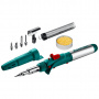 KRAFTOOL SolderGas Набор 10 в 1, газовый паяльник, горелка, фен, пьезоподжиг, 120 K, 30-120 Вт, 1300