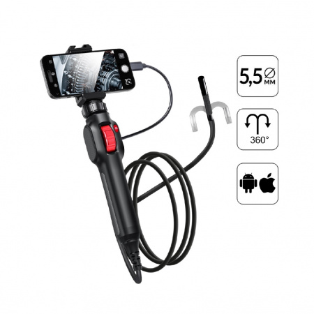 ICartool Видеоэндоскоп управляемый USB, 2Мп, 1920x1080, 1.5м, 5.5мм, 360°